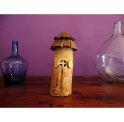 Veilleuse de lutin sur pile bois recyclés