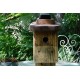 Nichoir en bois recyclés pour oiseaux 32 mm-bois recyclés-toit plat
