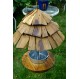 Mangeoire à graines pour oiseaux en bois recyclés et brut