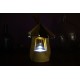 Lanterne LED verre jaune rechargeable sur USB "tuiles tavaillons" 