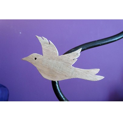 Magnets décoratifs en bois recyclés "profil d'oiseau"