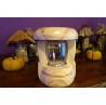 Lanterne LED verre blanc rechargeable sur USB "champignon des lutins"