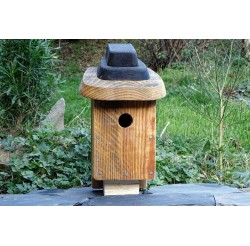 Nichoir en bois recyclés pour oiseaux-28 mm-toit plat