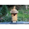 Nichoir en bois recyclés et flamés pour oiseaux-32 mm-toit pointu "2"