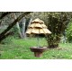 Mangeoire à graines pour oiseaux en bois recyclés et brut