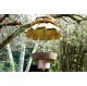 Mangeoire à graines pour oiseaux en bois recyclés et brut
