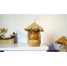 Lanterne LED verre orange toit naturel