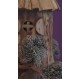 Tirelire bois recyclé, lichen "maison de lutins"-artisanal