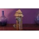 Objet de déco "maison de lutins"-bois recyclé, lichen-artisanale