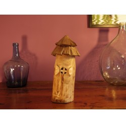 Objet de déco "maison de lutins"-bois recyclé-artisanale