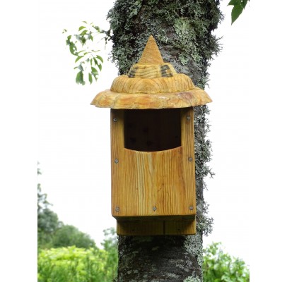 Nichoir à oiseaux - boite à oiseaux- accès 32 mm bois recyclés