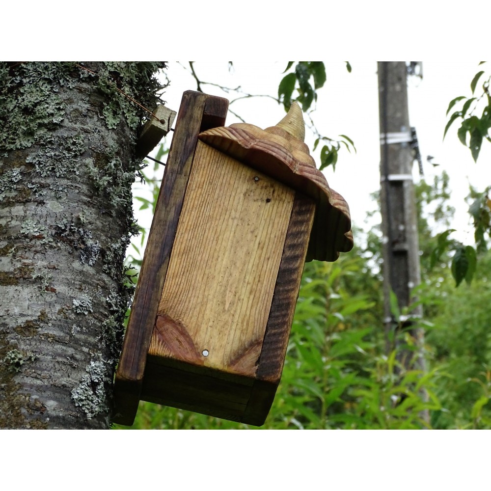 HERCHR Nichoir en Bois Petite Maison d'oiseau en Plein air nids d'oiseaux  boîte décoration de Jardin avec Supports Debout de clôture, 8.1x6.1x6.1