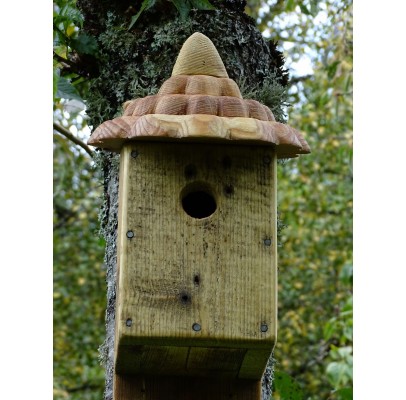 Nichoir à oiseaux -bois recyclé- boite à mésanges